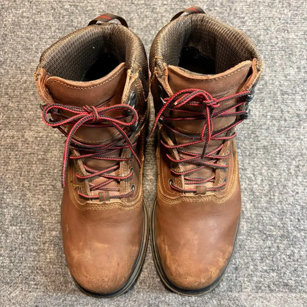 Red Wing Waterproof Brown Leather Safety Toe Work Boots Womens Size 8.5 B